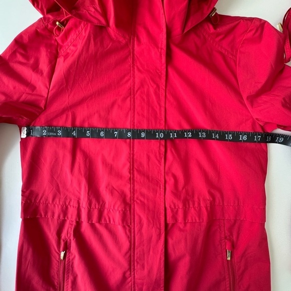 Cole Haan Women's Packable Mid Length Hooded Rain Jacket Red XS NWOT - Picture 10 of 15